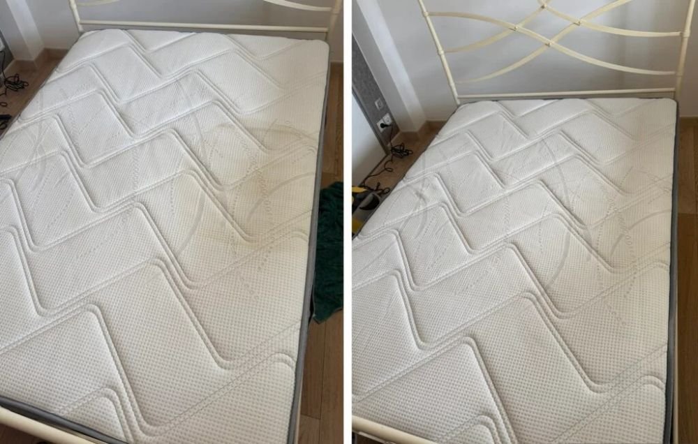 Avant / après du nettoyage d’un matelas à Cuers
