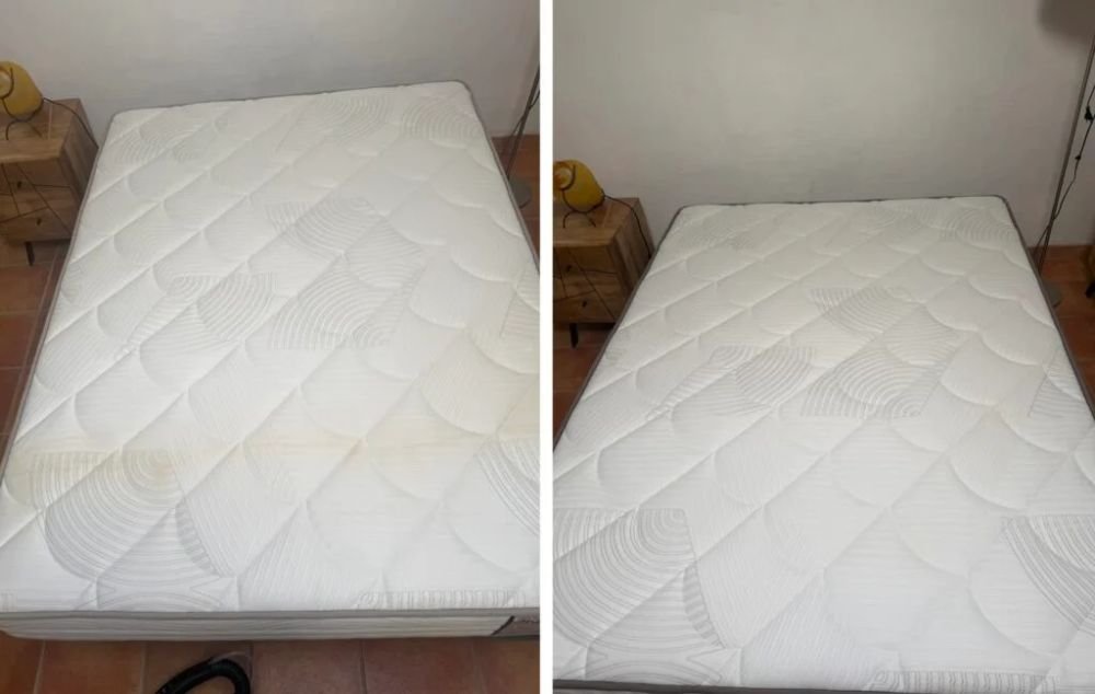 Avant / après du nettoyage d’un matelas à Cassis