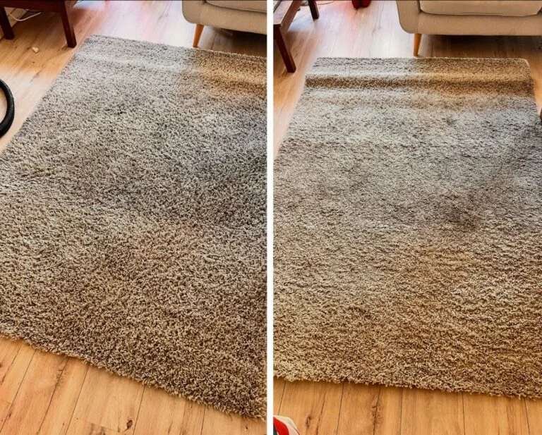 Avant / après du nettoyage d’un tapis à Le Lavandou