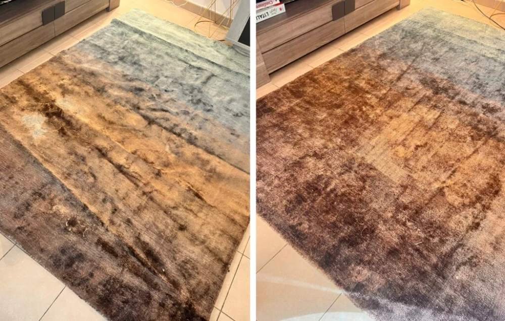 Avant / après du nettoyage d’un tapis à Solliès-Pont