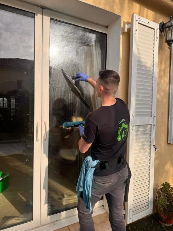 Nettoyage de fenêtres chez un client à Le Lavandou